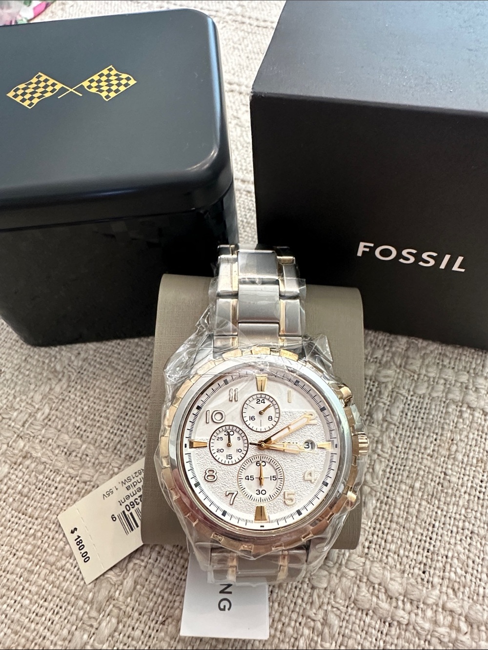 Fossil Silver and Gold Two-Tone Chronograph Watch